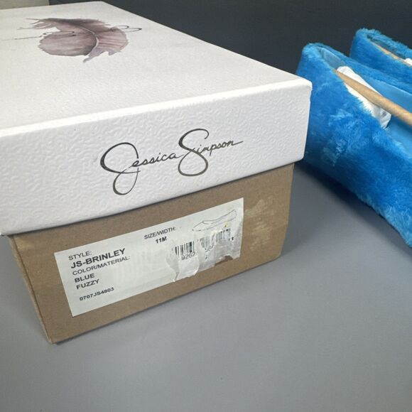 NEW Jessica Simpson Fuzzy Blue Ballet Slippers JS-BRINLEY Women’s Size 11M - Picture 3 of 7